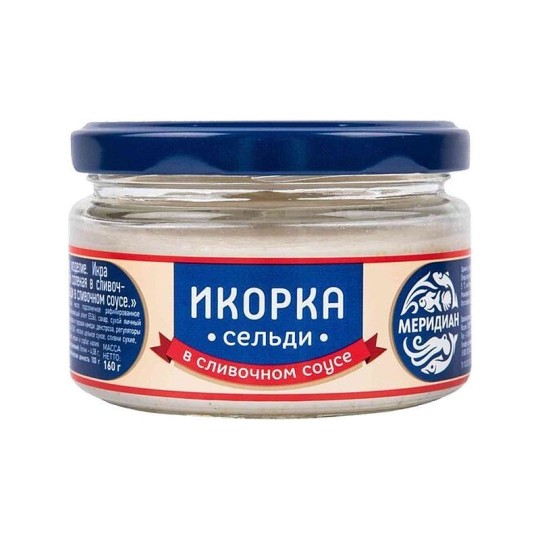 ИКОРКА МЕРИДИАН В СЛИВОЧНОМ СОУСЕ ДЕЛИКАТЕСНАЯ 160ГР