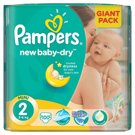 Подгузники Pampers 2 упаковка 100 шт