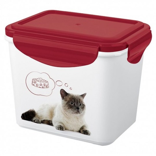 Контейнер "БЫТПЛАСТ" для корма и лакомств LUCKY PET бордовый 0,9л