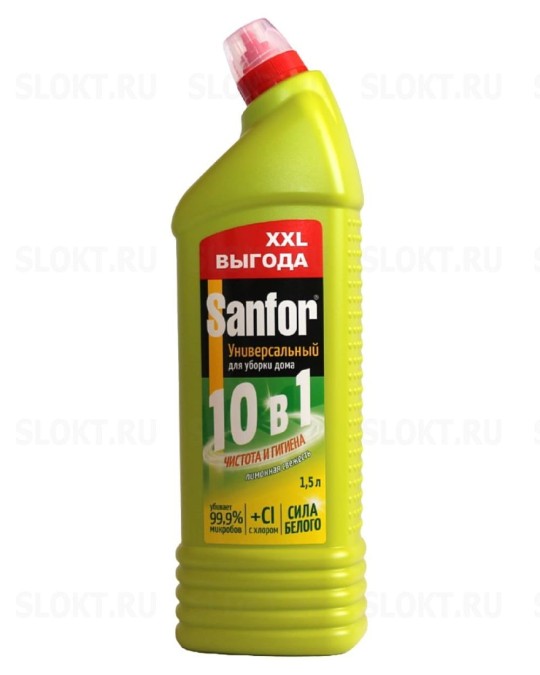 257 ЧИСТЯЩЕЕ СР-ВО SANFOR УНИВЕРСАЛ ЛИМОННАЯ СВЕЖЕСТЬ 1,5 Л/6