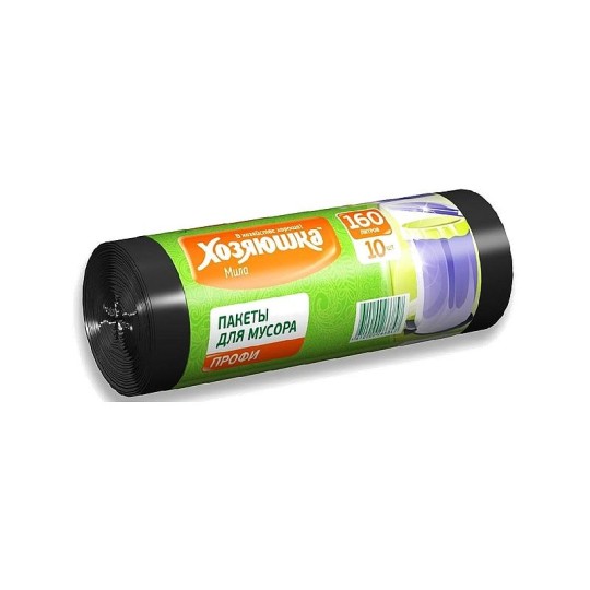 Пакет д/мусора Хозяюшка Мила ПРОФИ короткий рулон 160л 10шт