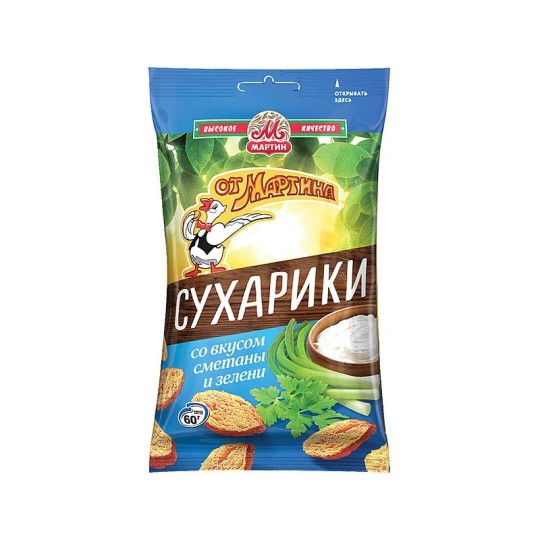 60Г СУХАРИКИ СМЕТ/ЗЕЛ МАРТИН