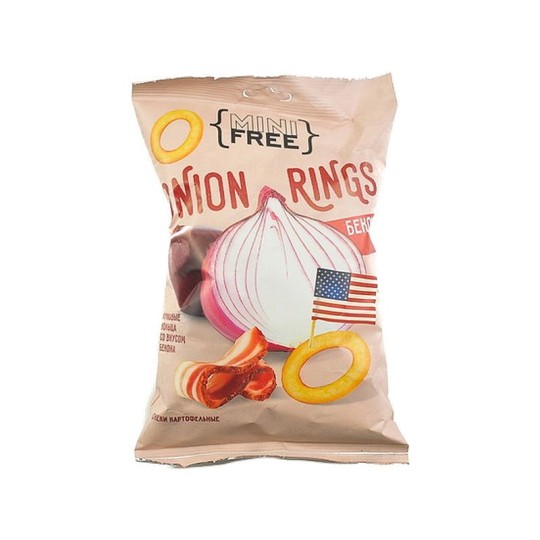 Снеки картофельные MINI FREE Луковые кольца Бекон 45г
