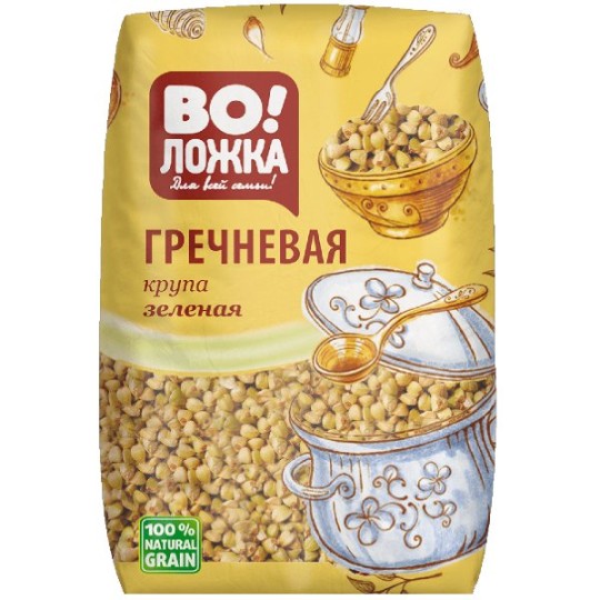 ВОЛОЖКА| крупа гречневая зеленая 800г