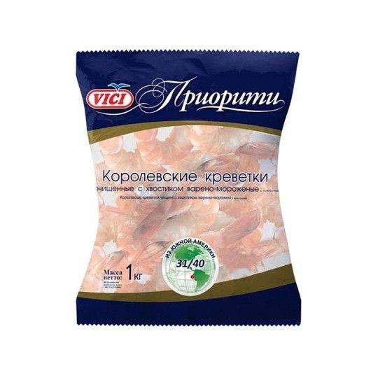 VICI|Королевские креветки очищенные с хвостиком в/м 31/40 «Приорити»