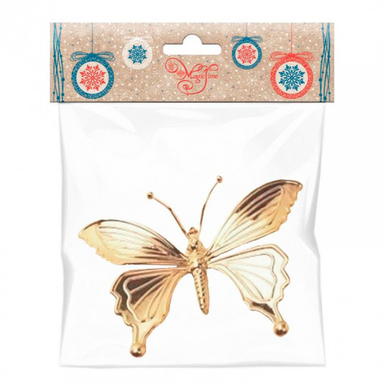 Елочное украшение "Бабочка золотая"