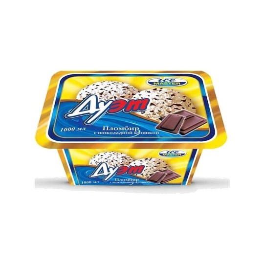 Мороженое Ice Master Дуэт Пломбир с шоколадной крошкой 500гр