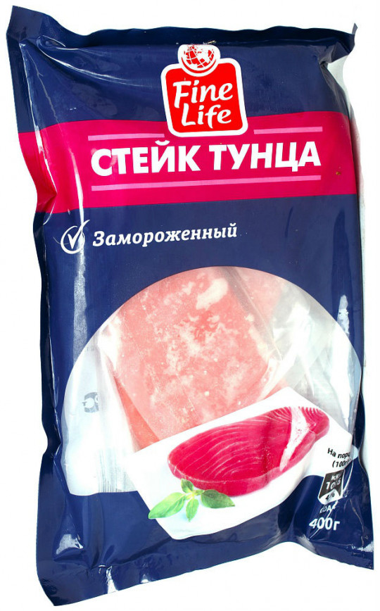 400Г ТУНЕЦ СТЕЙК FINE LIFE ЗАМОРОЖЕННЫЙ
