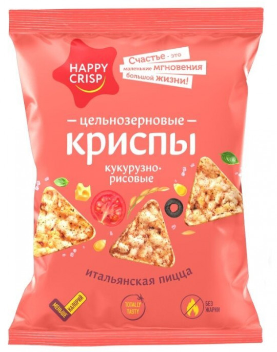Криспы HAPPY CRISP кукурузно-рисовые итальянская пицца 50 г