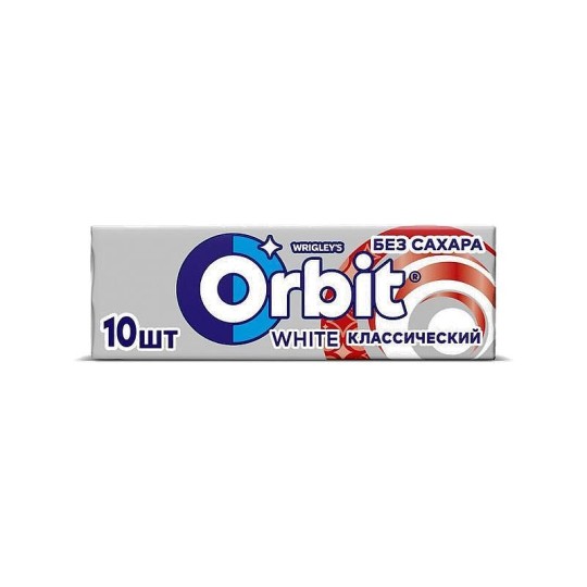Жевательная резинка Orbit White без сахара с ароматом перечной мяты, 13.6г