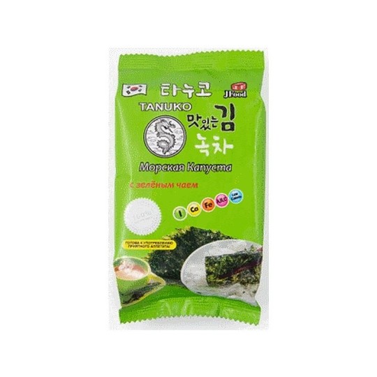 TANUKO МОРСКАЯ КАПУСТА СО ВКУСОМ ЗЕЛ. ЧАЯ 4,5Г