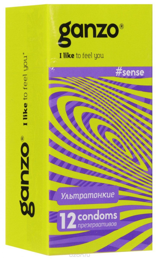 12ШТ Презервативы GANZO SENSE ультратонкие