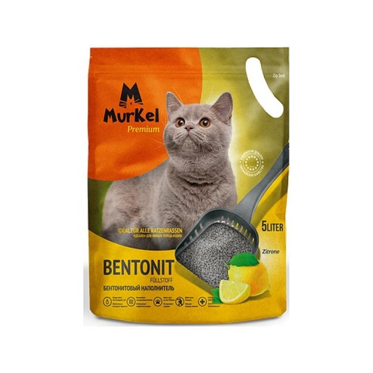 Наполнитель для кошачьего туалета Murkel бентонитовый лимон 5 л