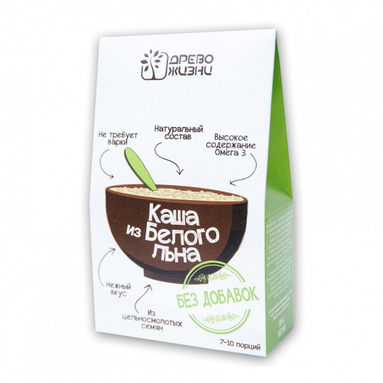 КАША ДРЕВО ЖИЗНИ ИЗ БЕЛОГО ЛЬНА без добавок 250гр 1/12