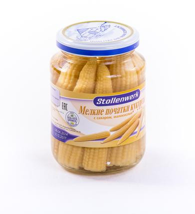 Кукуруза STOLLENWERK малокислые мелкие початки с сахаром, 330г
