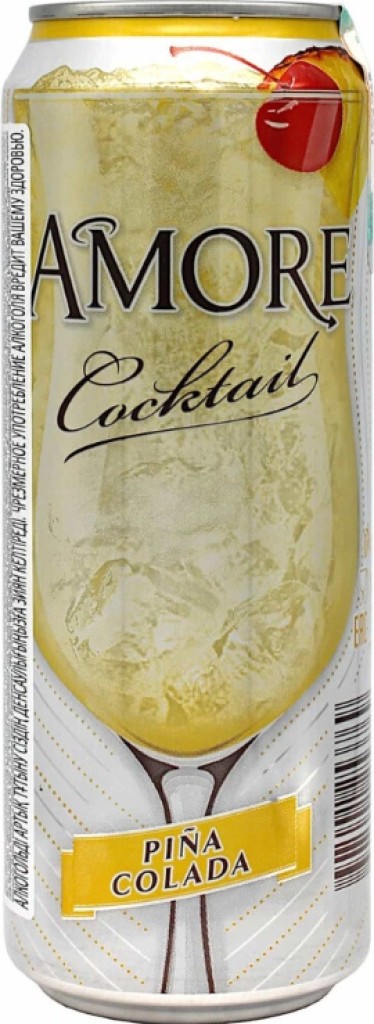 КОКТЕЙЛЬ СЛАБОАЛКОГОЛЬНЫЙ AMORE PINA COLADA 7,1% 0,45 Л Ж/БАН