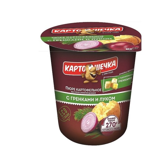 ПЮРЕ КАРТ КАРТОШЕЧКА С ЛУКОМ И ГРЕНКАМИ ТС 40Г