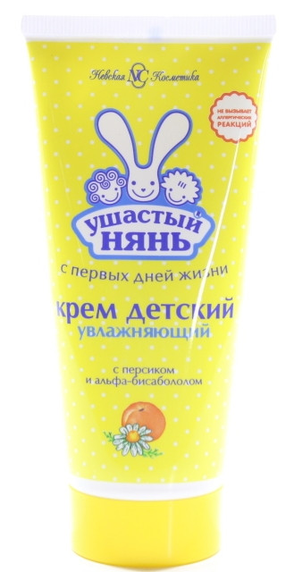 Крем детский "Ушастый Нянь" "Невская косметика"  Увлажняющий, с персиком и альфа-бисабололом,  100 гр 