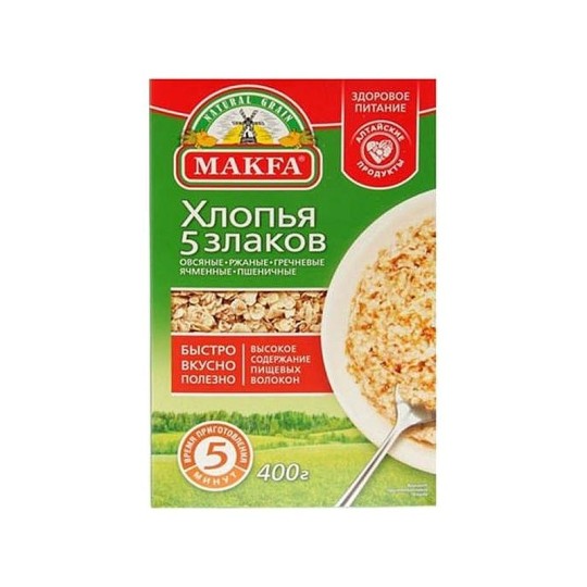 Хлопья "Makfa" 5 злаков, 400 гр