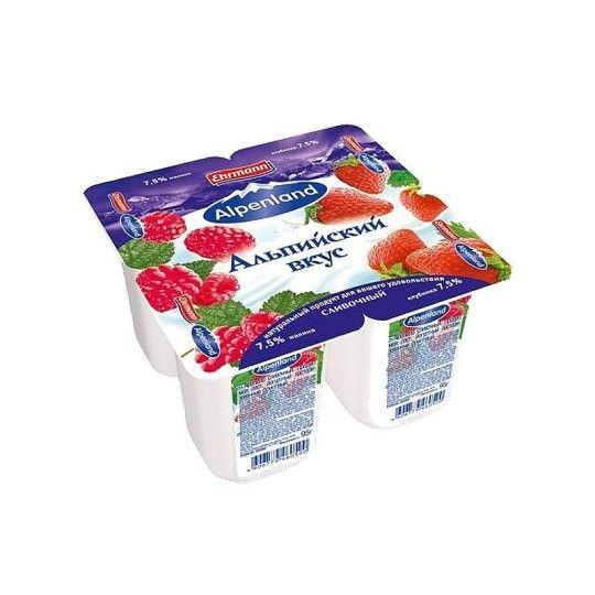 Йогурт Alpenland малина клубника 95 г 4 шт