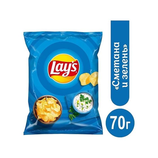  ЧИПСЫ СМЕТ/ЗЕЛЕНЬ LAYS 70Г