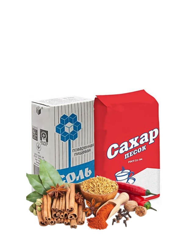 Сахар, соль и специи
