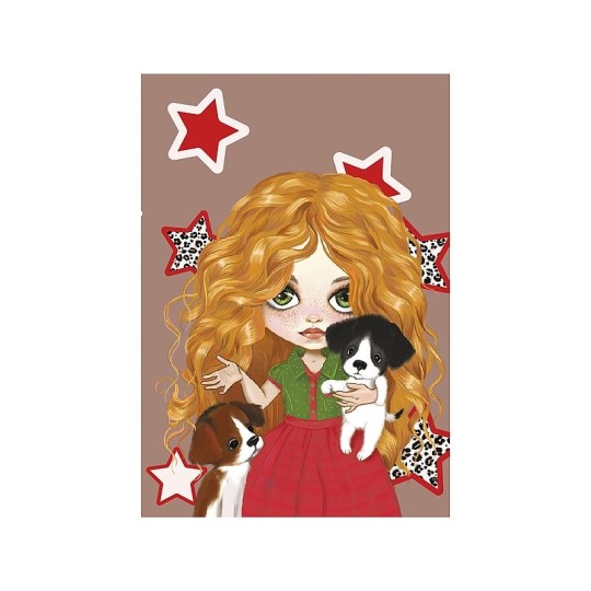 БЛОКНОТ ДЕВОЧКА И ЩЕНКИ ФОРМАТ А6 11Х15СМ 56 ЛИСТОВ В КЛЕТКУ МОРОЗОСТОЙКИЙ 70219