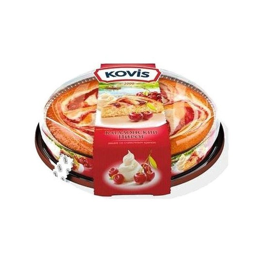Пирог каталонский Kovis вишня со сливками 400 г