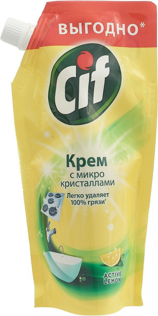  Крем универсальный чистящий Cif “Актив. Лимон”, 250 мл