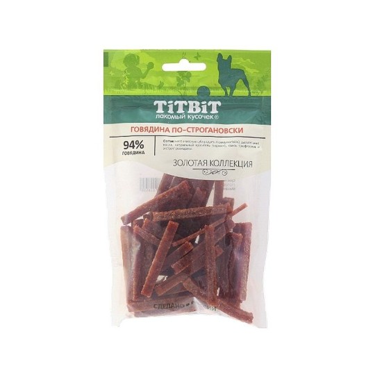 ГОВЯДИНА Д/СОБАК TITBIT ПО-СТРОГАНОВКСКИ 80Г