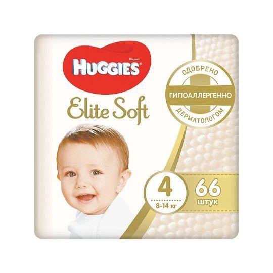 ПОДГУЗНИКИ HUGGIES ELITE SOFT 4 8-14КГ 54ШТ ГР/УП