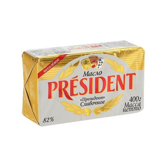 Масло сливочное President 82% 400 г