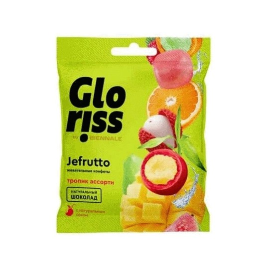 ЖЕВАТЕЛЬНЫЕ КОНФЕТЫ В ШОКОЛАДЕ СО ВКУСОМ ТРОПИК АССОРТИ 35ГР
