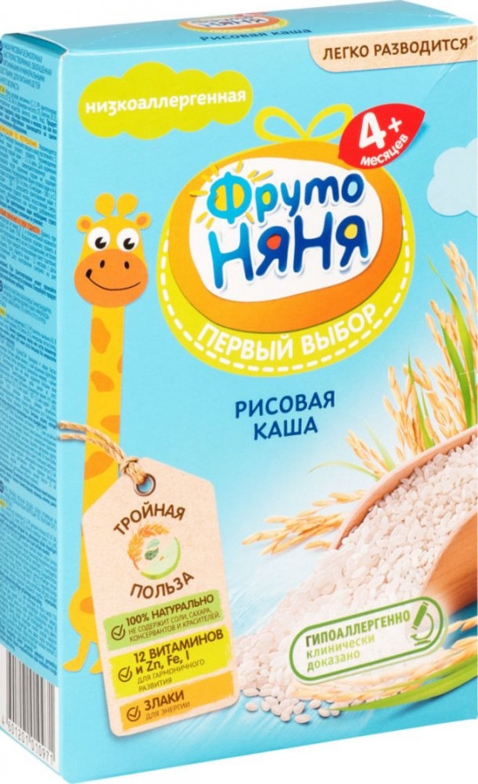 Каша безмолочная рисовая ФрутоНяня с 4 месяцев 200 г