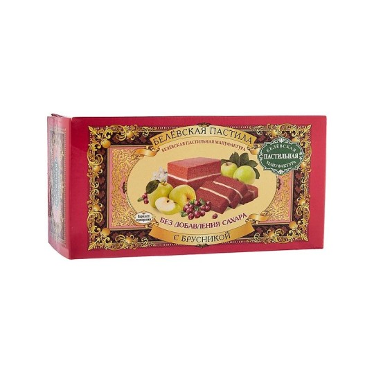 ПАСТИЛА БЕЛЕВСКАЯ С БРУСНИКОЙ БЕЗ САХАРА 26*100ГР