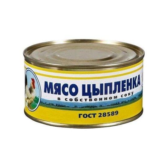 Мясо цыпленка Ова в собственном соку ГОСТ 325 г