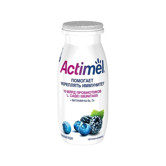 Actimel|Кисломолочный напиток с черникой и ежевикой 2,5% 100г