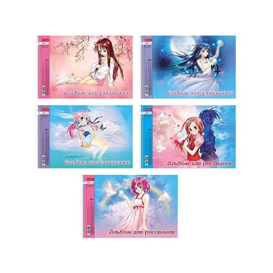 АЛЬБОМ Д/РИС А4 24Л НА ГРЕБ ВОЛШЕБНЫЙ МИР АНИМЕ,ОБЛ МЕЛ КАРТ,МАТ ЛАМ,БЛ ОФС,НА ОТРЫ,5В МИКС 9524361