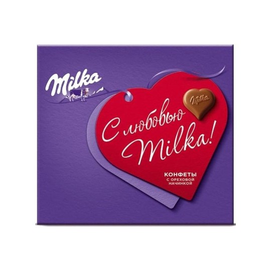 MILKA| конфеты с молочного шоколада "С ОРЕХОВОЙ НАЧИНКОЙ" 110г