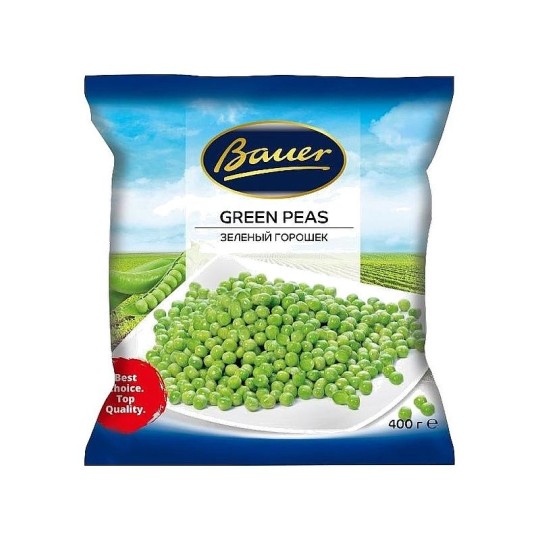 Bauer|Зеленый горошек замороженный, 400 гр