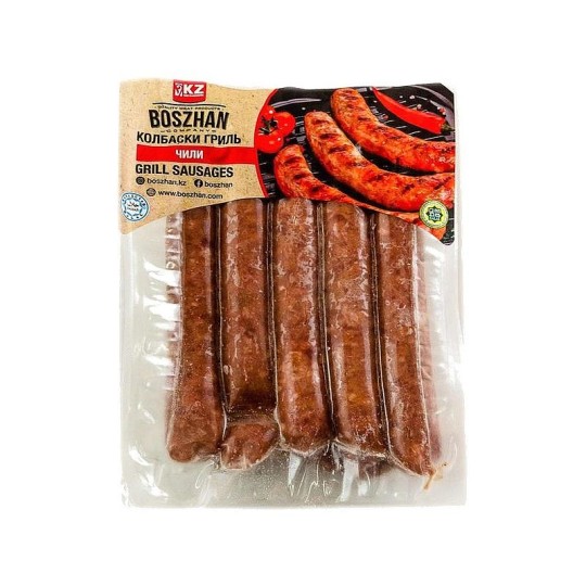 КОЛБАСКИ BOSZHAN ГРИЛЬ ДЛЯ ЖАРКИ ЧИЛИ В/У 0,45КГ ШТ