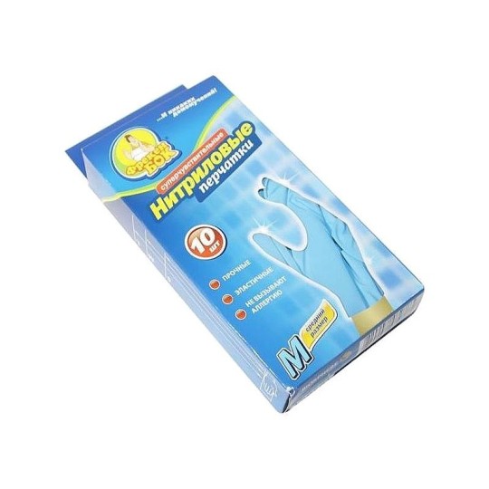 Перчатки нитриловые "Фрекен Бок" 10 штук, размер  M