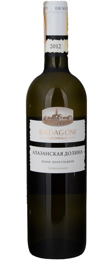 Вино белое полусладкое Badagoni Алазанская долина 0,75л. (Грузия)