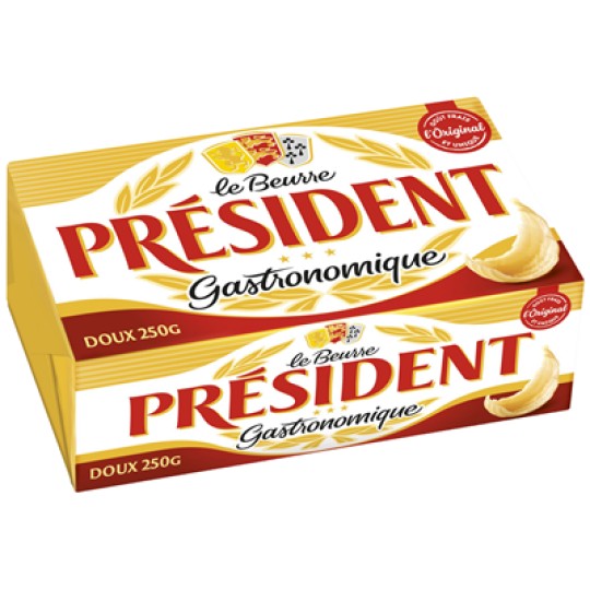 МАСЛО PRESIDENT ГАСТРОНОМИК НЕСОЛЁНОЕ 82% 250ГР