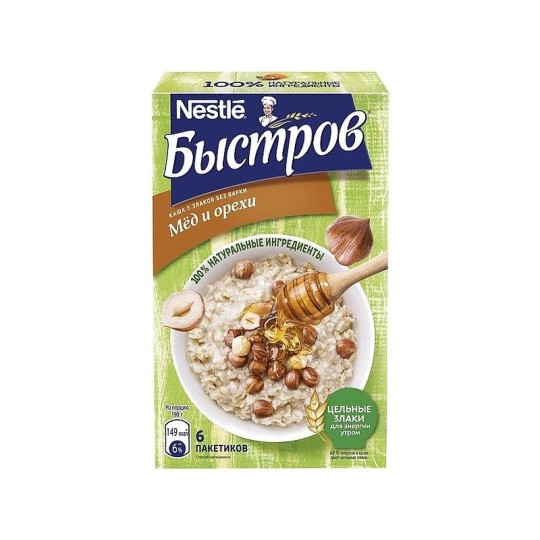 Каша овсяная Быстров 5 злаков мед и орехи без варки 240 г