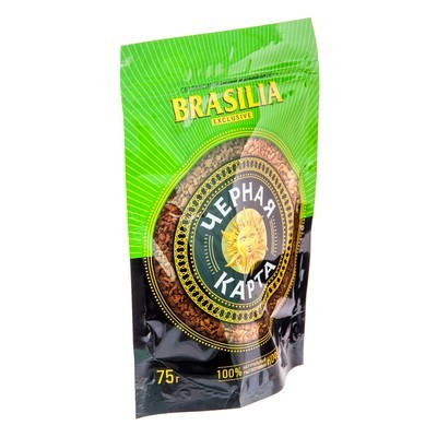 Kофе ЧЕРНАЯ КАРТА EXCLUSIVE BRASILIA ПАКЕТ 75Г
