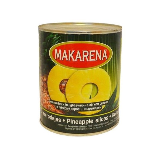 Ананасы MAKARENA кольца в сиропе 850 мл