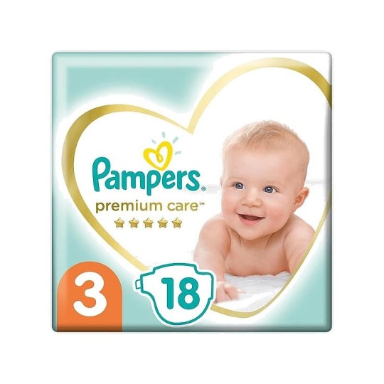 Pampers Premium Care Размер 3, 18 Подгузники, 6kg-10kg