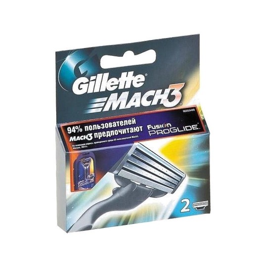 Кассеты для бритвенного станка GILLETTE mach3 , 2шт