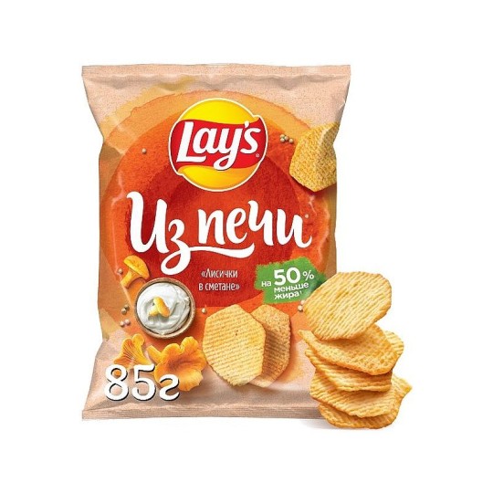  LAYS |Чипсы картофельные Из печи Лисички в сметане 85г